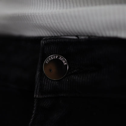 Black swarovski flare jeans