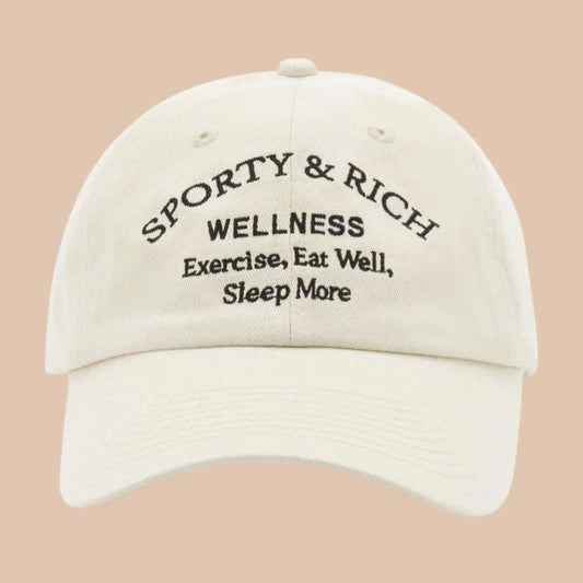 Sporty & Rich Washed Ivory Cap