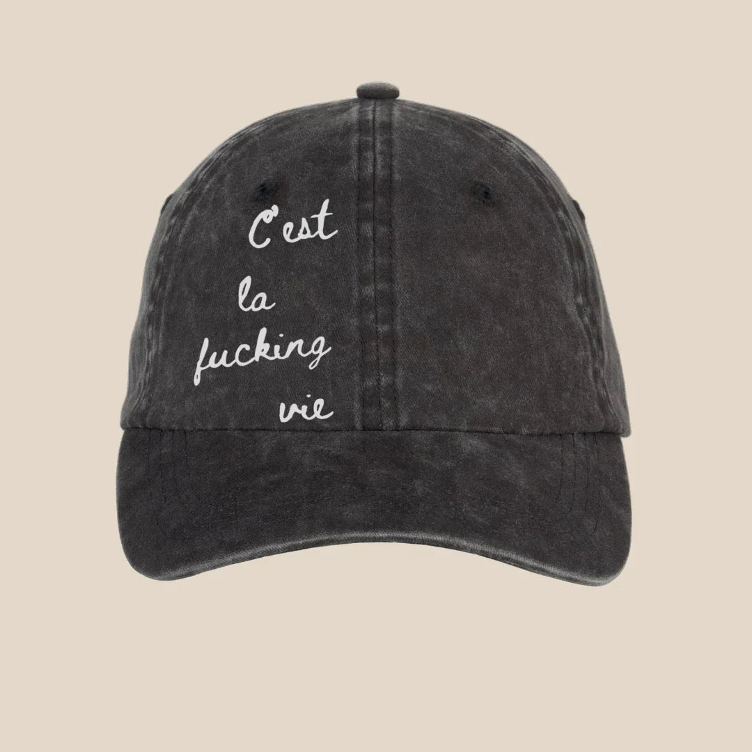 C'est La Vie Washed Black Cap