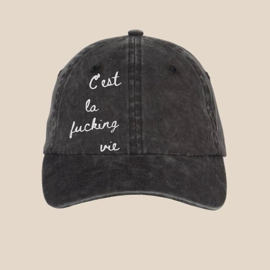 C'est La Vie Washed Black Cap
