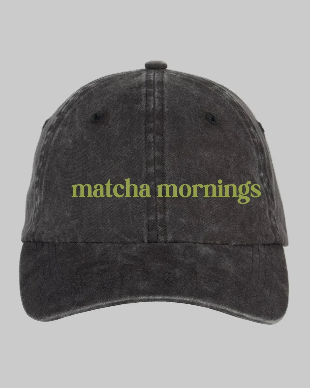 Matcha Mornings Washed Black Cap