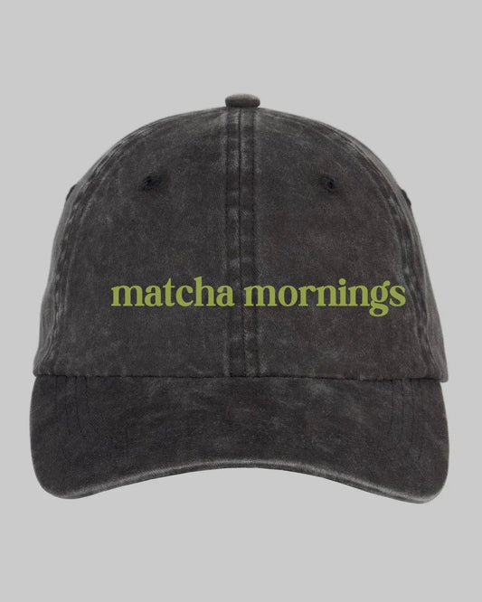 Matcha Mornings Washed Black Cap