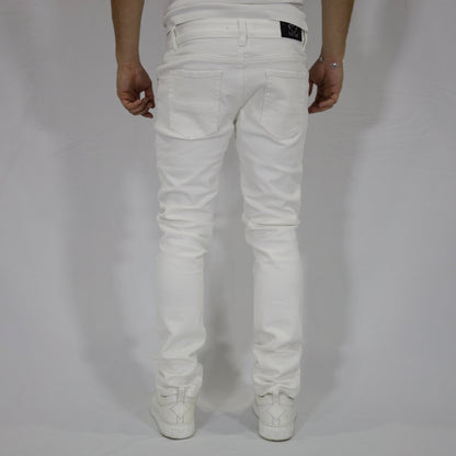 White swarovski jeans