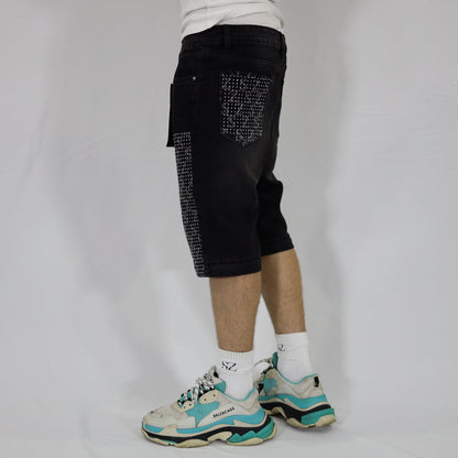 Black swarovski flare jeans