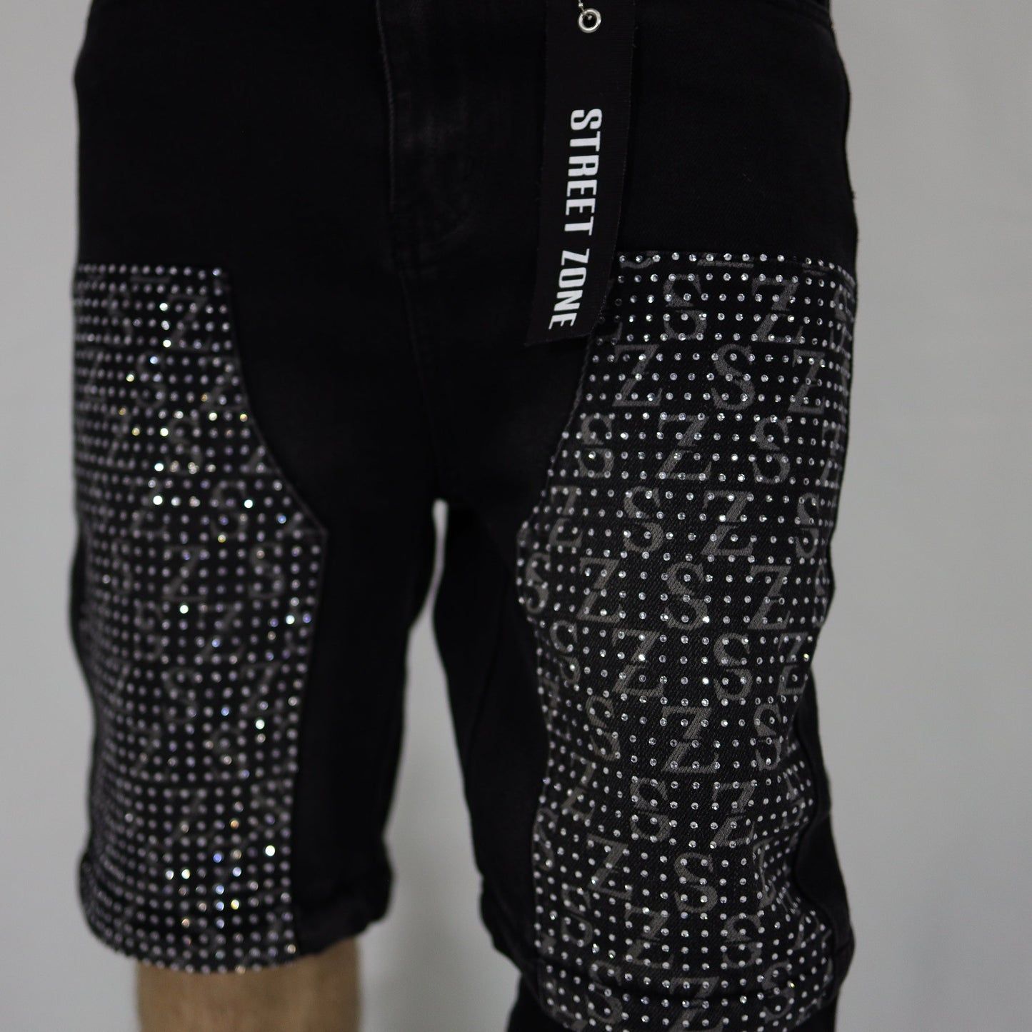 Black swarovski flare jeans