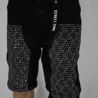 Black swarovski flare jeans