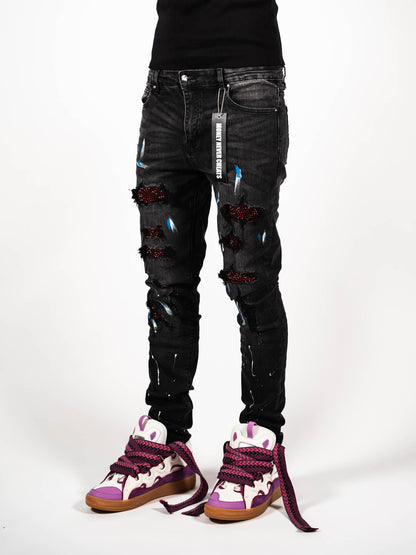 Red Crystal Denim