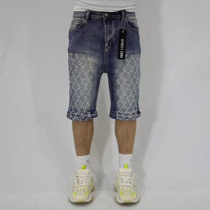 Blue swarovski flare jeans