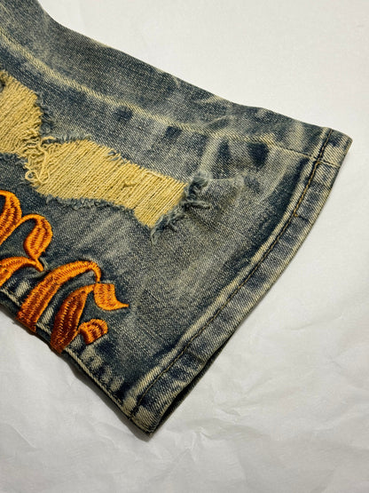 STREET ZONE ORANGE FLARE JEANS