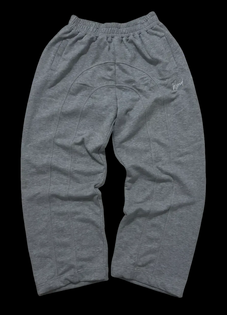 Gray sweatpants on a black background