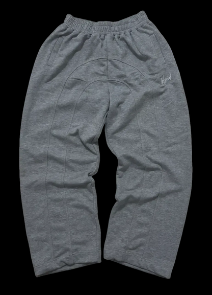 Gray sweatpants on a black background