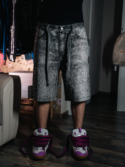 Rhinestone Denim Shorts