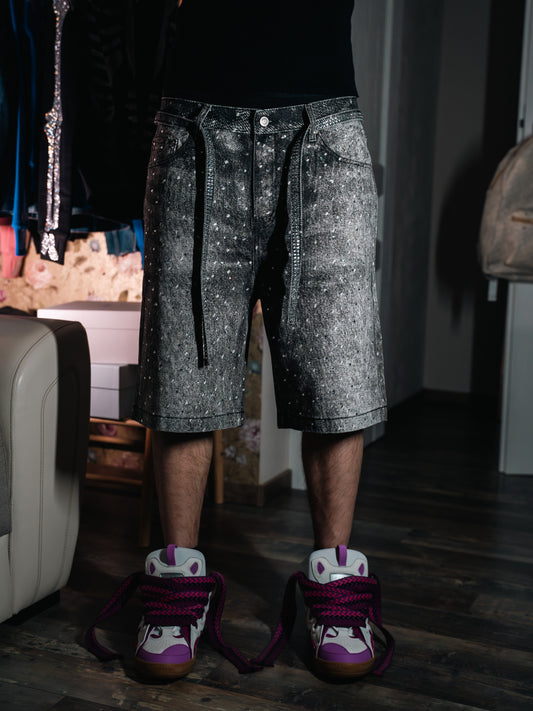 Rhinestone Denim Shorts