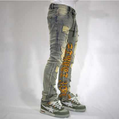 STREET ZONE ORANGE FLARE JEANS
