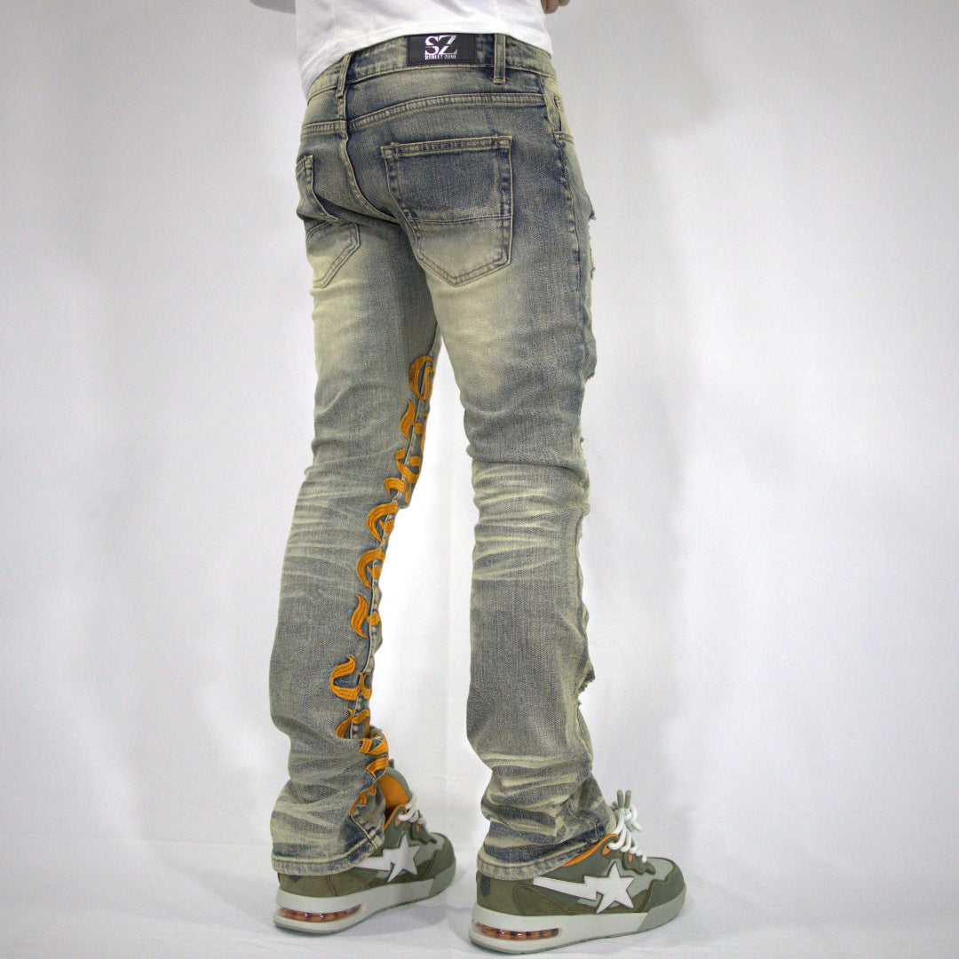 STREET ZONE ORANGE FLARE JEANS