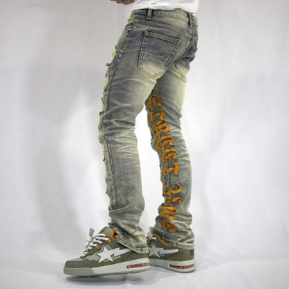 STREET ZONE ORANGE FLARE JEANS