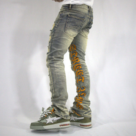 STREET ZONE ORANGE FLARE JEANS