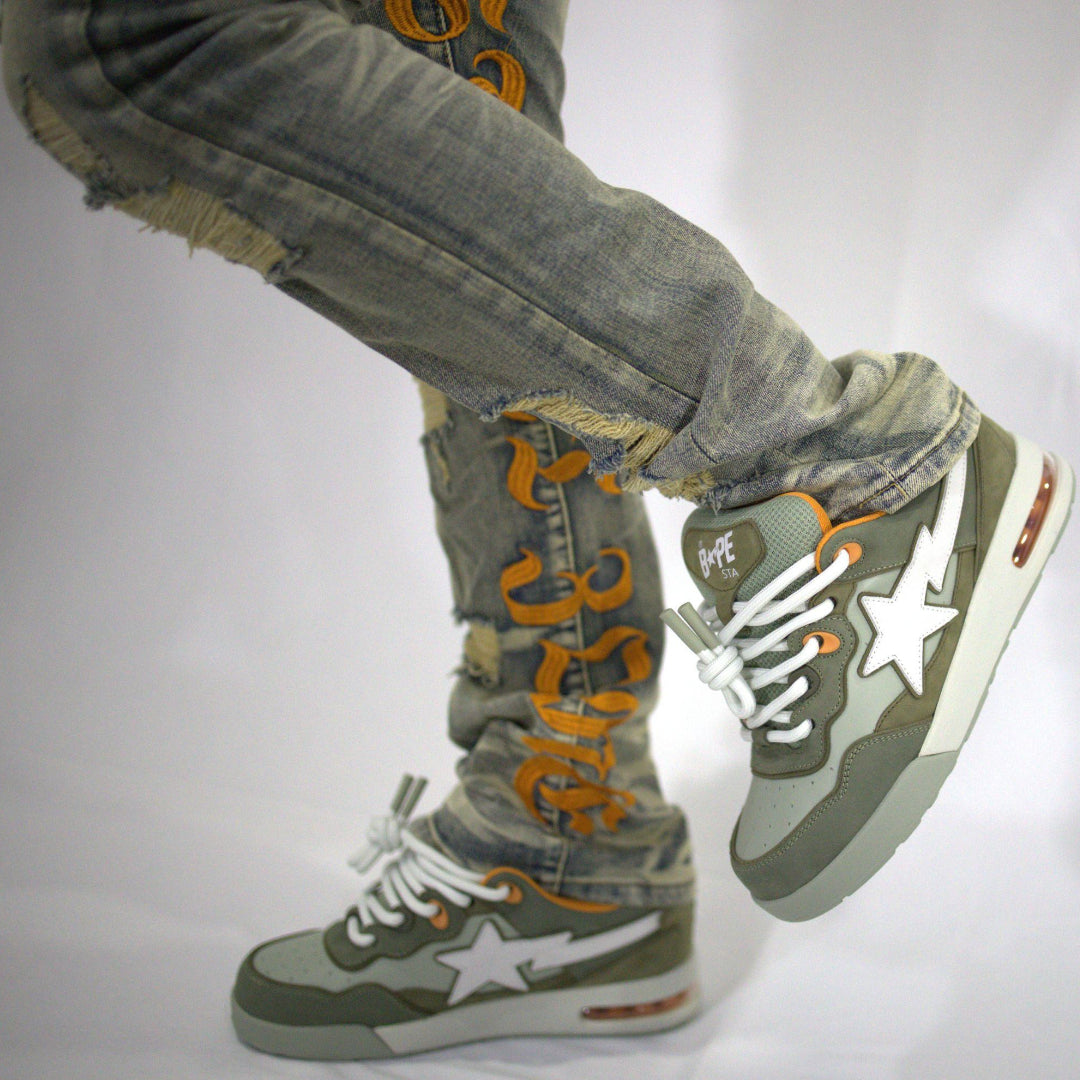 STREET ZONE ORANGE FLARE JEANS