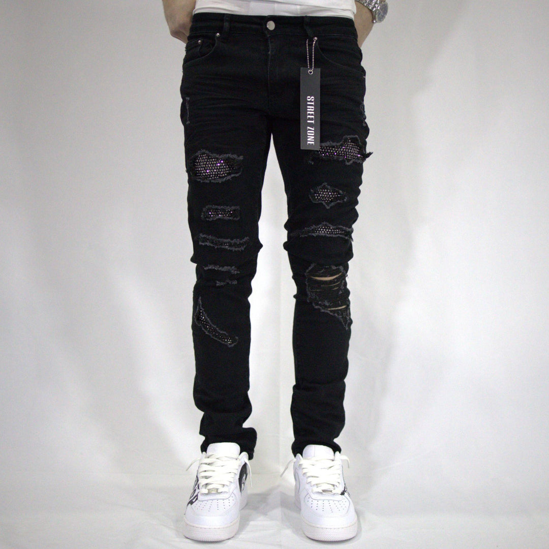 BLACK SWAROVSKY JEANS