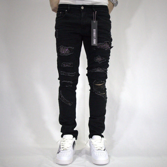 BLACK SWAROVSKY JEANS