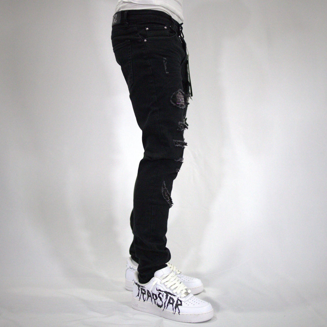 BLACK SWAROVSKY JEANS