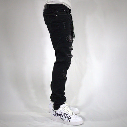 BLACK SWAROVSKY JEANS