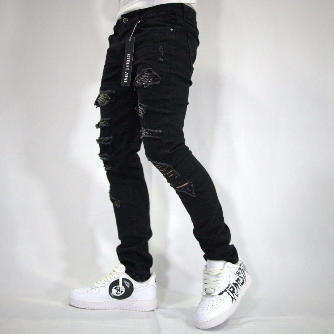 BLACK SWAROVSKY JEANS