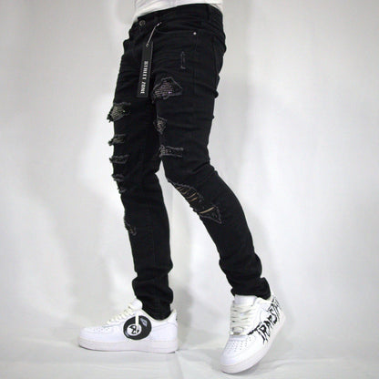 BLACK SWAROVSKY JEANS