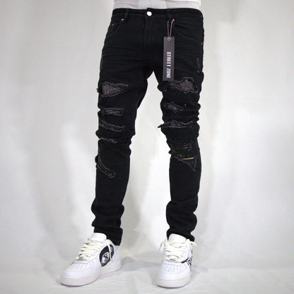 BLACK SWAROVSKY JEANS