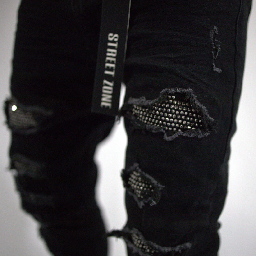 BLACK SWAROVSKY JEANS