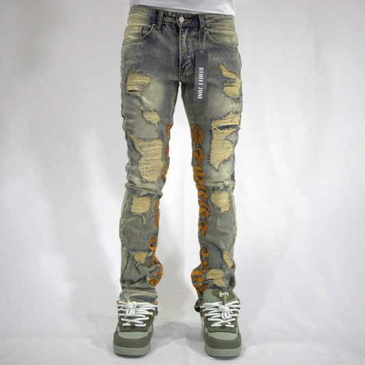 STREET ZONE ORANGE FLARE JEANS