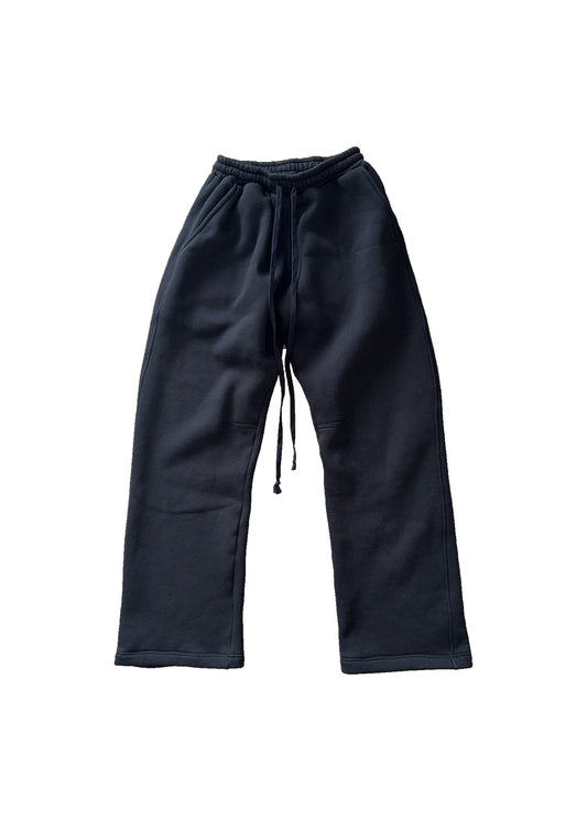 pantaloni blackout joggers negri fit baggy din bumbac 380 gsm