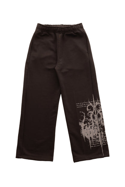 Relic Black Sweatpants – vedere față, material 500gsm, imprimeu lateral – Skyweb